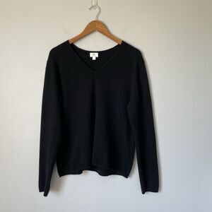 Apt. 9 Vintage 100% Cashmere Sweater V-Neck Long Sleeve Black Women's Size XL